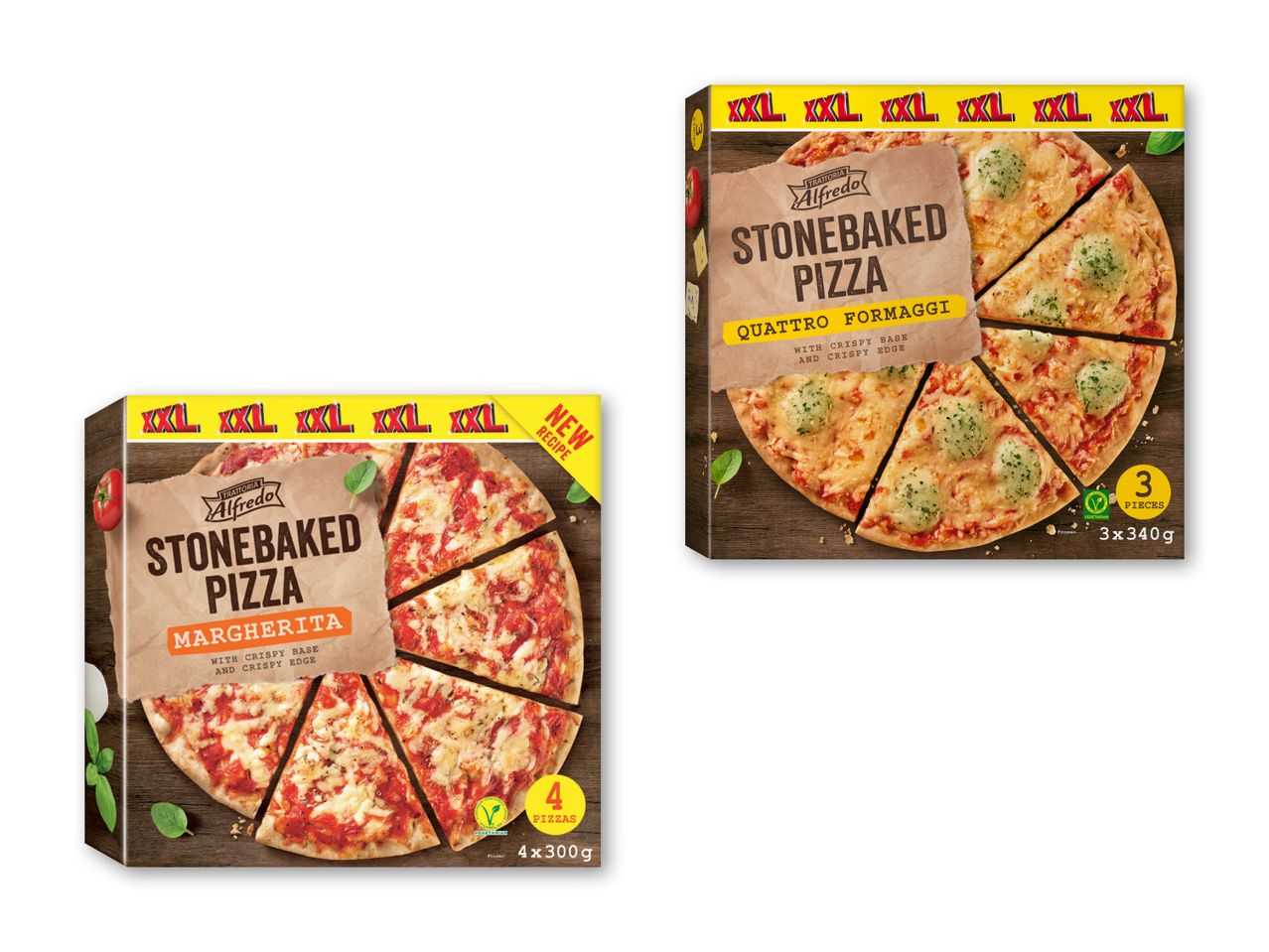 To frosne stenovnsbagte pizzaer fra Goodfood.