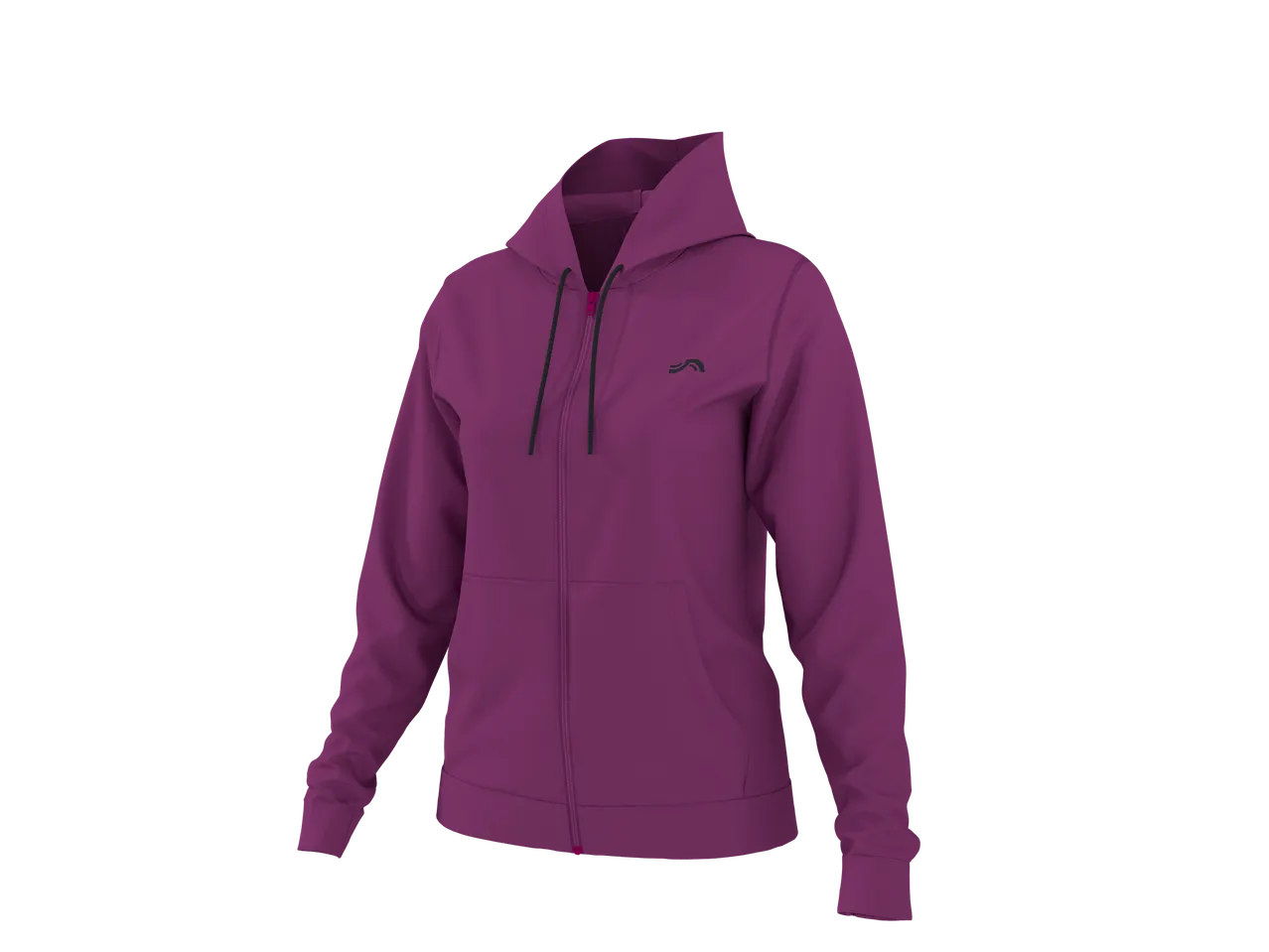 CRIVIT Ladies' Zip-Up Hoodie in purple with black drawstrings and logo