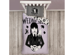 Posteljina s motivom Wednesday Addams iz serije Netflix.