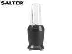 Black personal blender with a clear blending cup, 1200 watts.