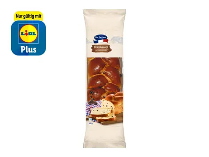 Duc de Coeur Briochezopf mit Schokostückchen