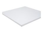 A blank white stretched canvas for painting, viewed from an angle.