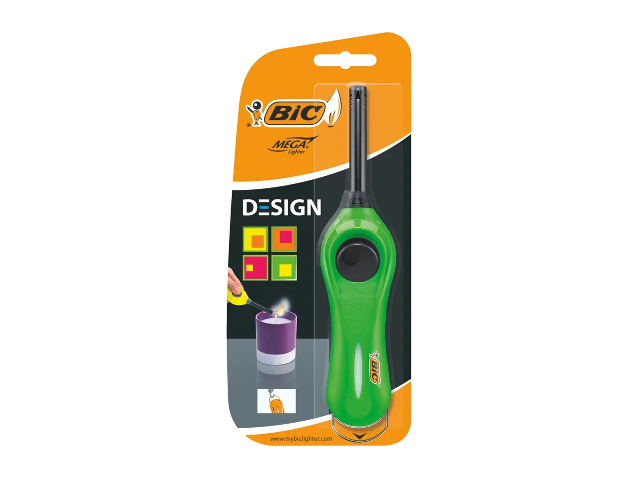 BIC Mega lighter, green design.
