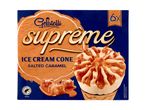 Cornet cu înghețată Gelatelli Supreme cu caramel sărat.