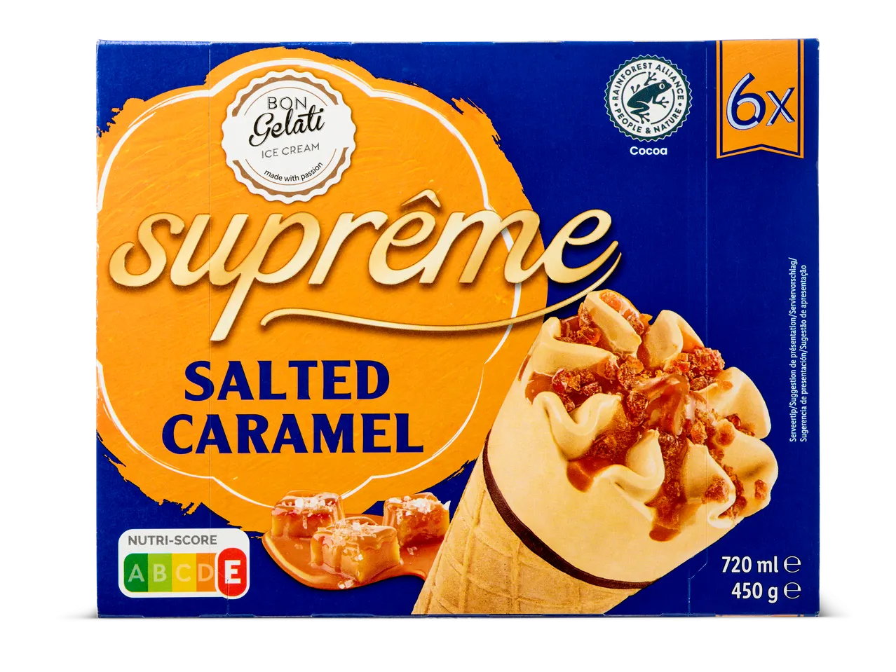 Bon Gelati Suprême gezouten karamel ijs.