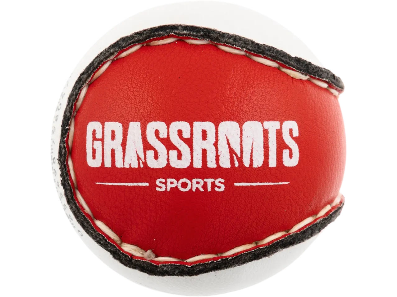 Training Sliotar with a red center panel featuring 'GRASSROOTS SPORTS' in white text.