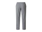 Grey men's trousers with an elasticated waist and back pocket, seen from the back.