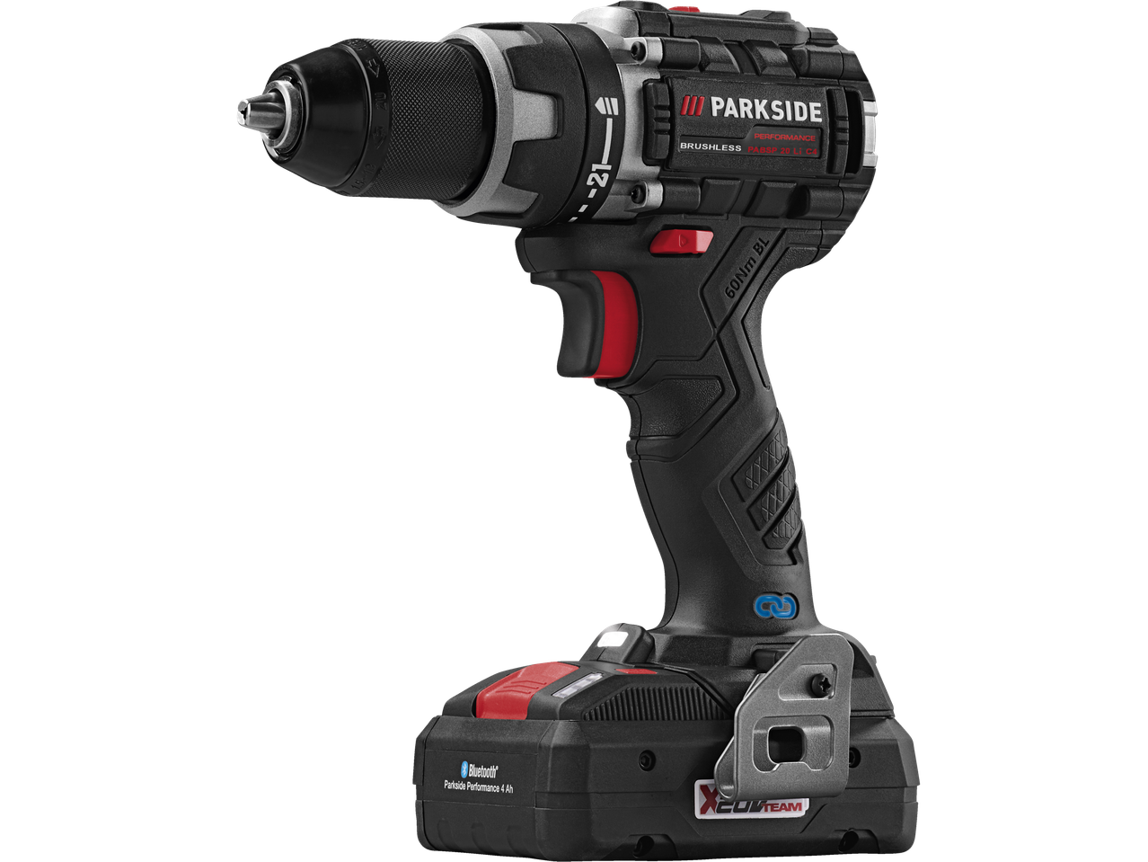 Parkside Performance Akku-Schlagbohrmaschine mit 4 Ah Akku.