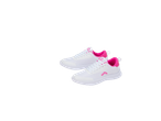 White Crivit sneakers with pink accents.