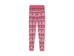Rosa Leggings mit Wintermuster, Herzen und Eisbären