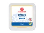 Danbo mellemlagret ost med 25% fedt, 300g, med dansk mælk og geografisk beskyttelse.