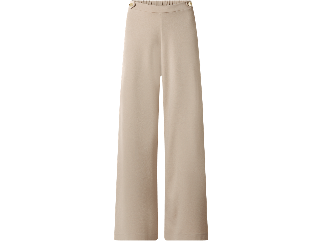 ESMARA ženske široke hlače u bež boji sa zlatnim gumbima na struku.