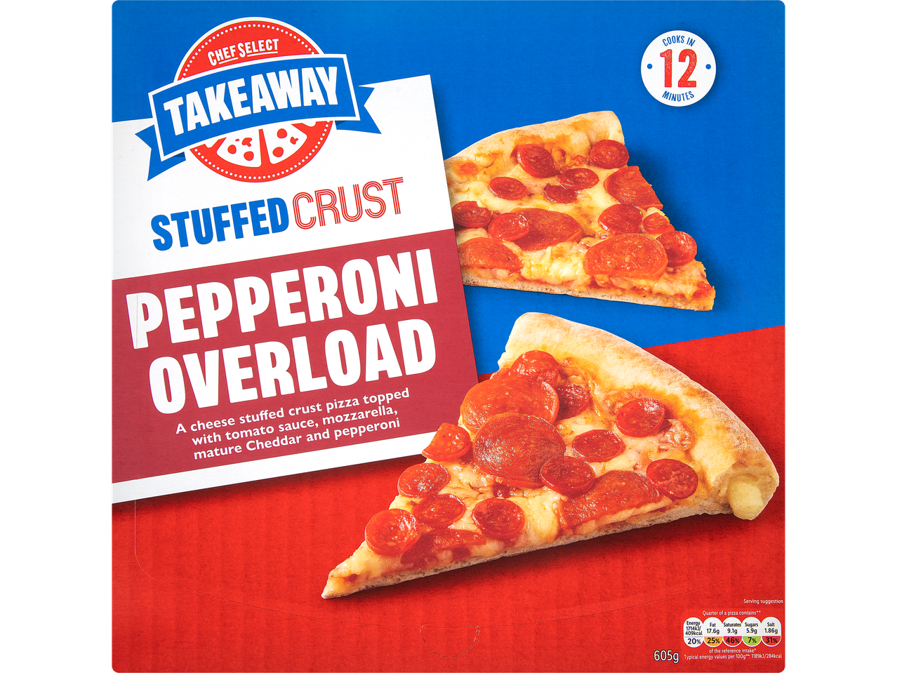 Go to full screen view: Chef Select Stuffed Crust Pepperoni Pizza - Image 1