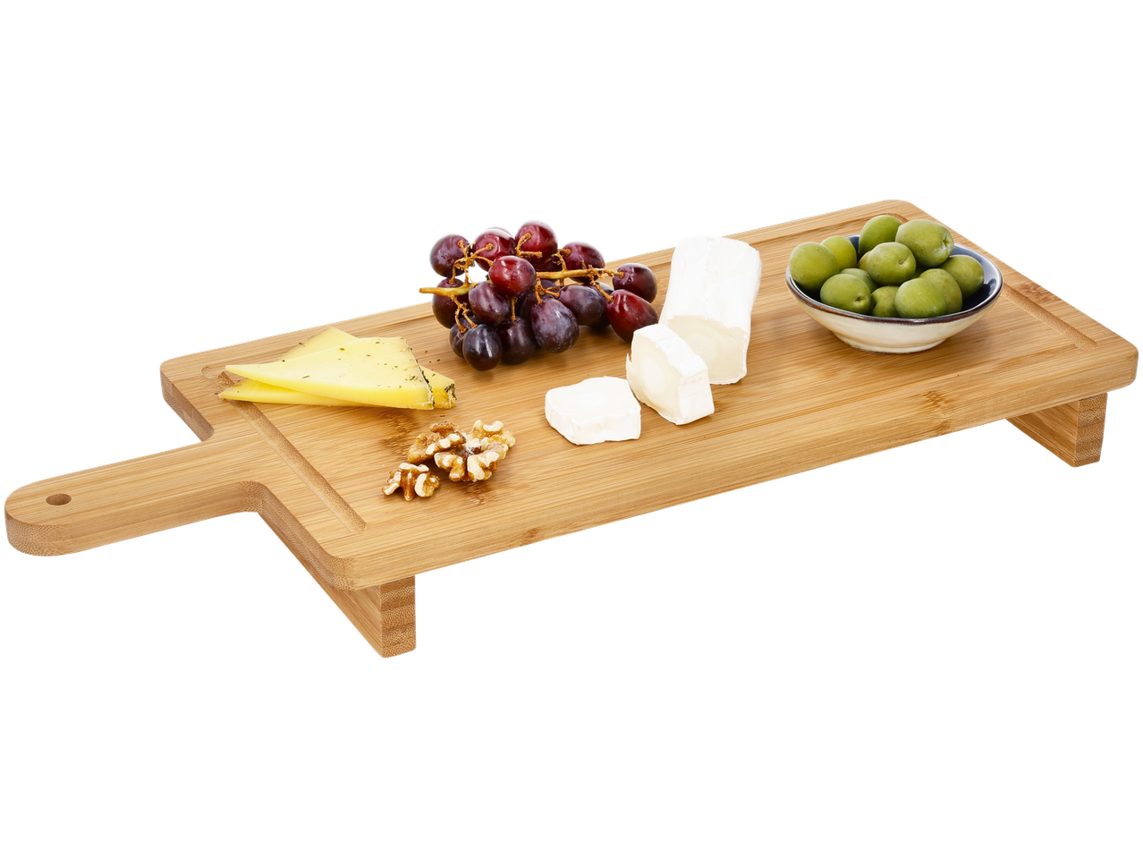 SILVERCREST® serveerimisalus juustu, viinamarjade, oliivide ja pähklitega.
