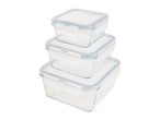 Livarno Home Square Glass Food Storage Containers - 3 Piece Set