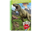 Dinosaur coloring and sticker book: T-Rex, Triceratops, and more.