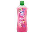 Dousy wasverzachter, roze geur, in een roze fles met een groene dop.