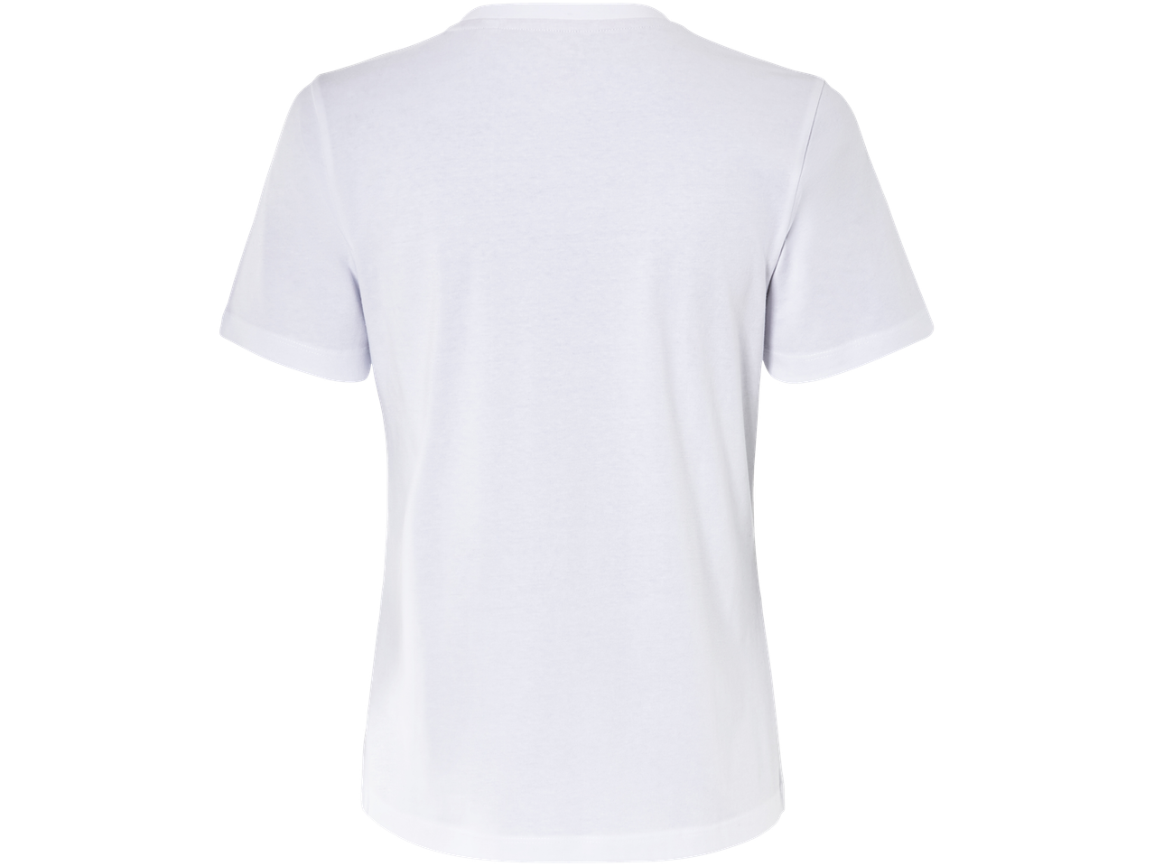 Vit t-shirt med korta ärmar för kvinnor.