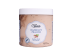 Înghețată stil italian cu praline de alune și certificare Rainforest Alliance pentru cacao.
