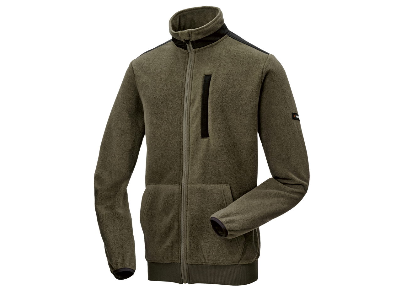 Parkside® vyriškas alyvuogių žalios spalvos flisinis džemperis su užtrauktuku ir kišenėmis.