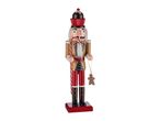 Christmas nutcracker with a cupcake hat, candy cane, and gingerbread man ornament