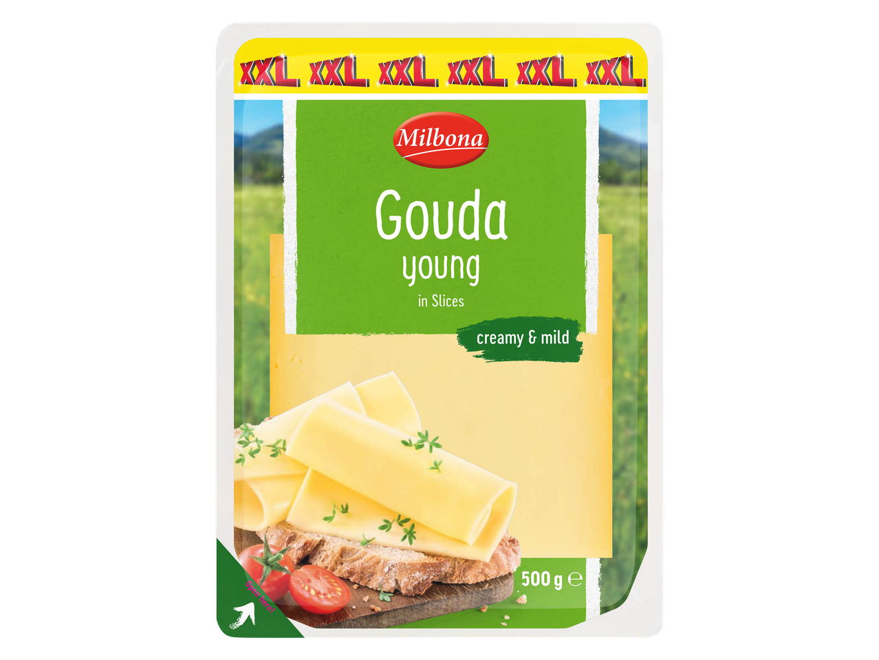 Confezione di formaggio Gouda giovane Hochland.