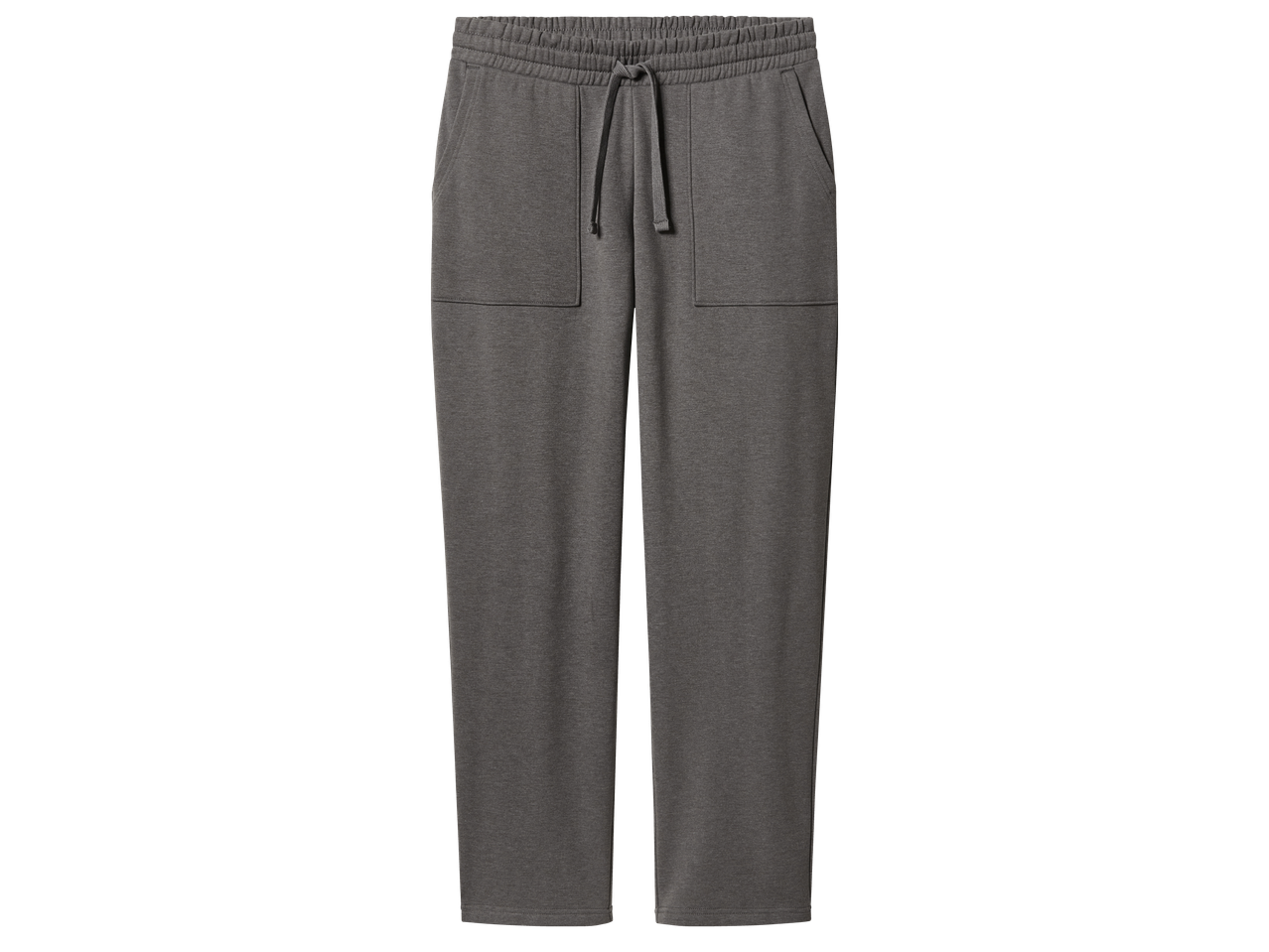 Сиви мъжки спортни панталони с връзки и джобове.