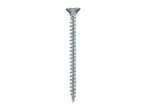 A single silver screw with a pointed tip and threaded shaft.