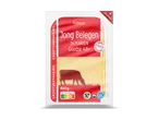 Verpakking met 14 plakken jonge Goudse kaas, 400g, met Nutri-Score A en weidemelklogo.
