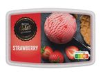 Jagodni sladoled Bon Gelati v plastični posodi.