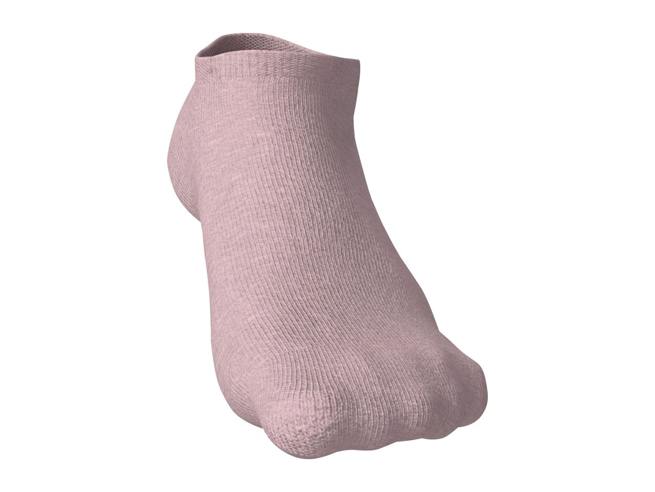 Single light pink ankle sock, ribbed texture, isolated on a white background.
