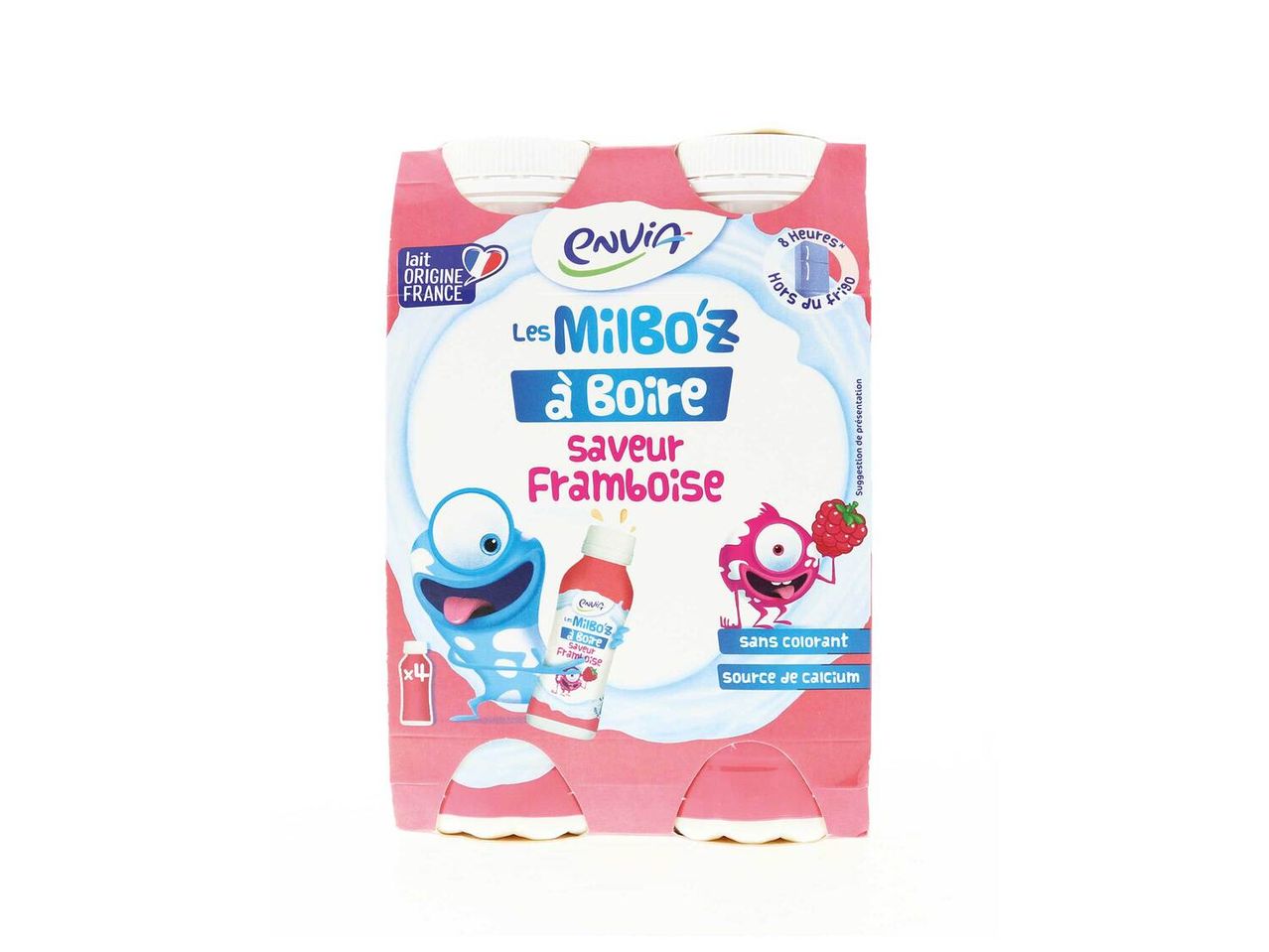 Envia Milbo'z, yaourt à boire, framboise, 4x.