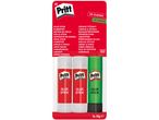 Pritt glue stick multipack with two classic and one green glue stick.