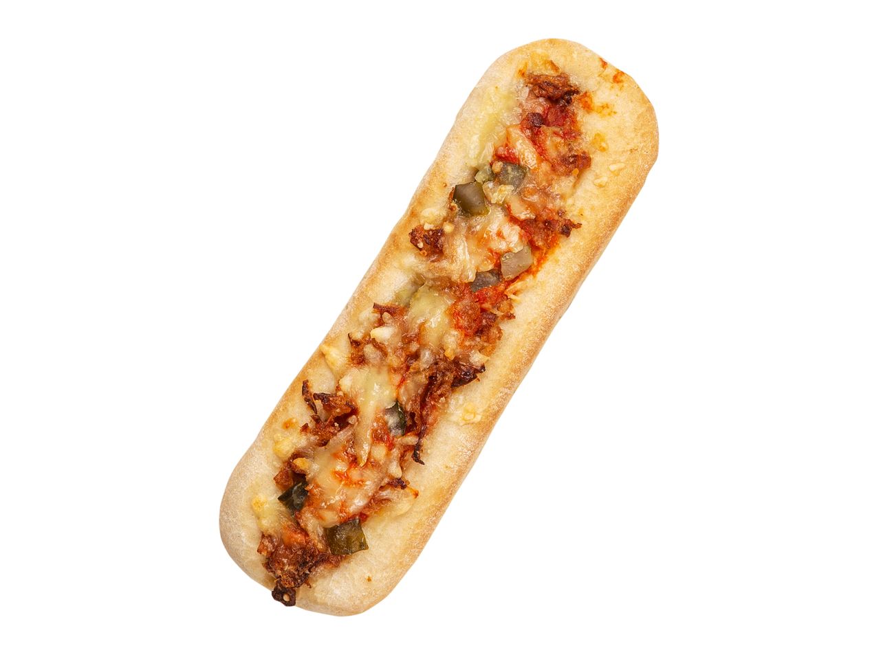 Juusto- ja lihapizza leipä.