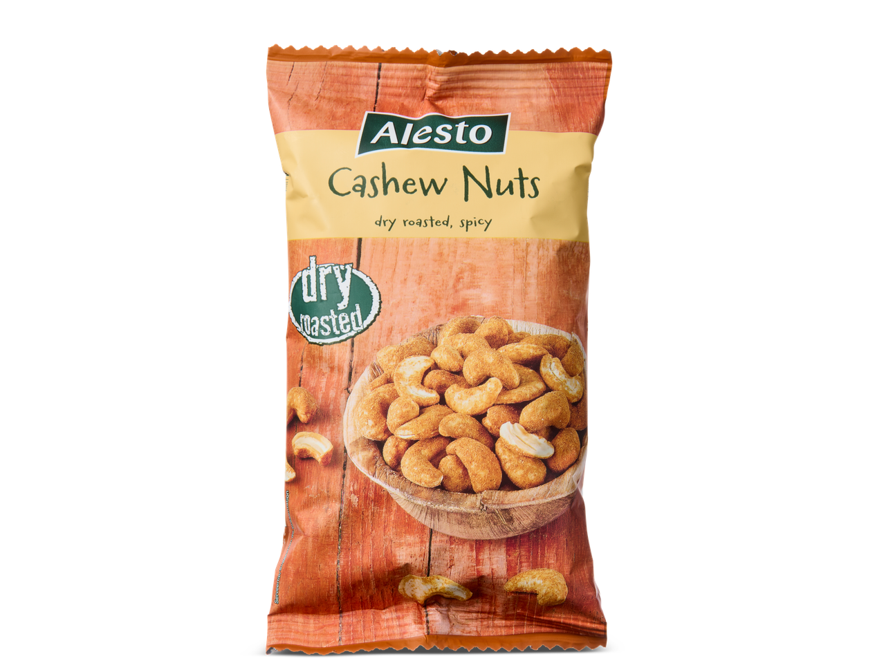 Alesto Cashewnoten: droog geroosterd, pittig.
