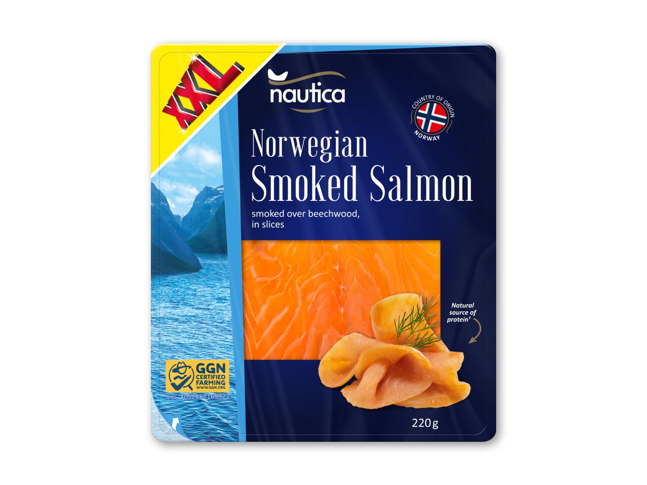 Nautica norsk røget laks i XXL-pakke