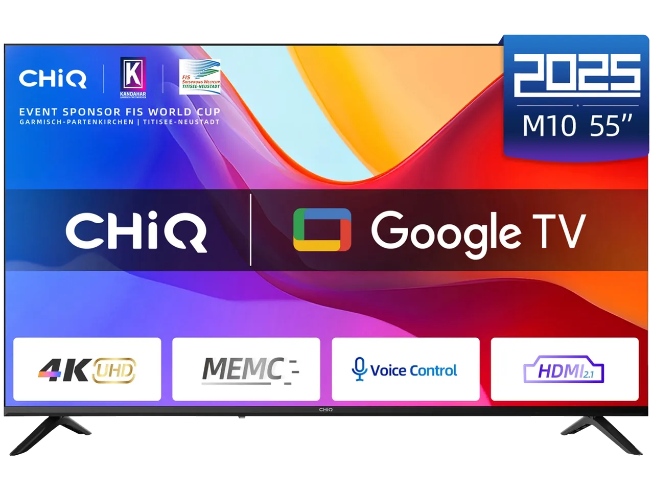ChiQ 2025 M10 55' Google Smart TV met 4K UHD, MEMC, spraakbesturing en HDMI 2.1.
