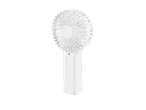 Mini-ventilador TRONIC branco portátil com grelha protetora e botão de controlo.