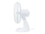 Ventoinha de mesa Tronic, branca, com grelha protetora, de lado