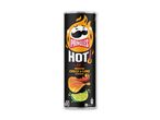 Pringles Hot Mexican Chilli & Lime smagsvariant i en sort beholder.