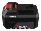 A black power tool battery with red accents, labeled '4.0Ah' and 'X 20V TEAM'.