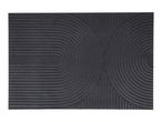 Dark grey doormat with a textured geometric pattern