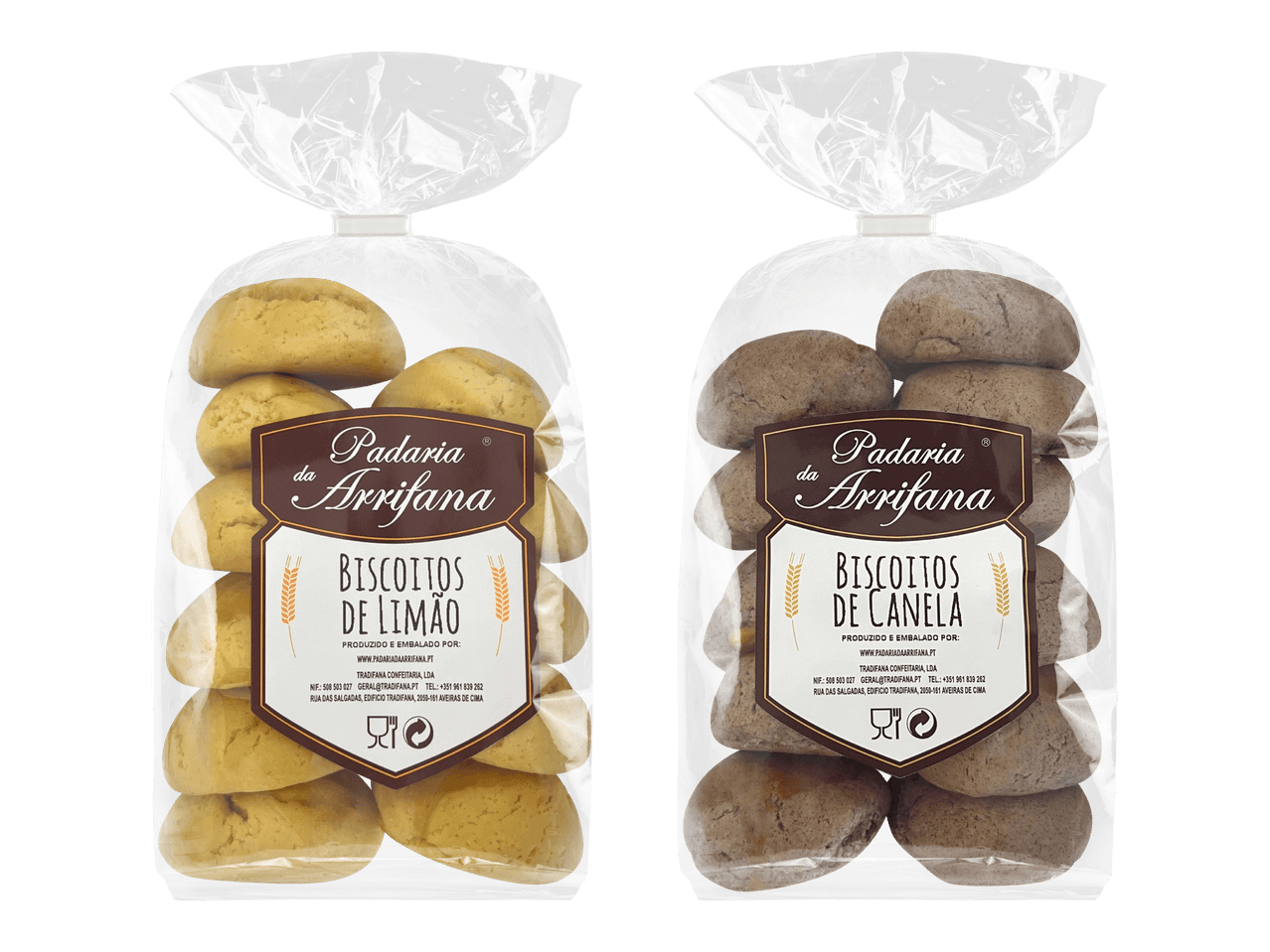 Paketit Biscotti di Grano-keksejä, vaaleita ja tummia.