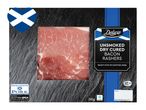 Deluxe unsmoked dry cured Scottish bacon rashers.