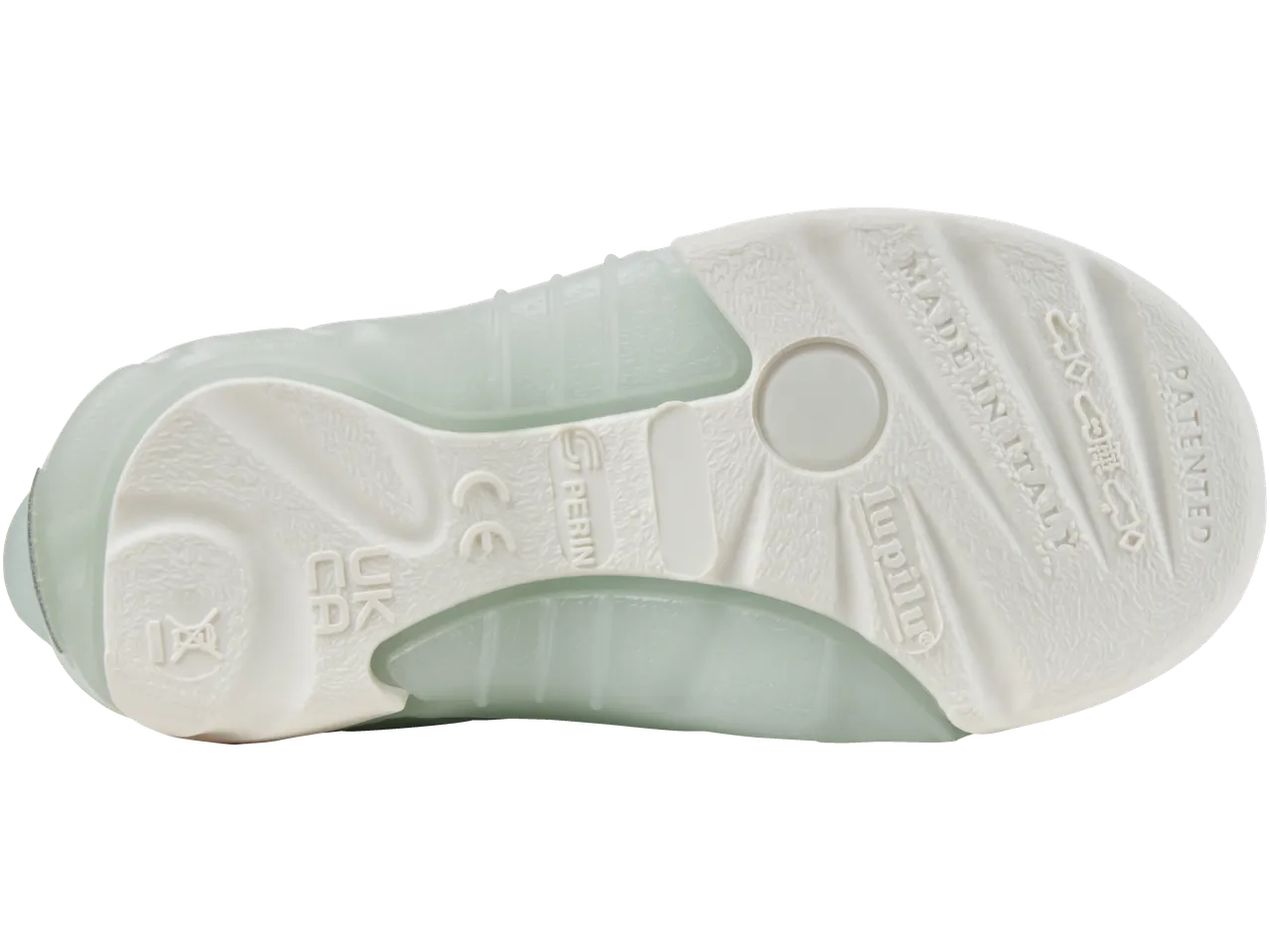 Lány világító csizma talpa, lupilu® és „MADE IN ITALY” jelölésekkel.