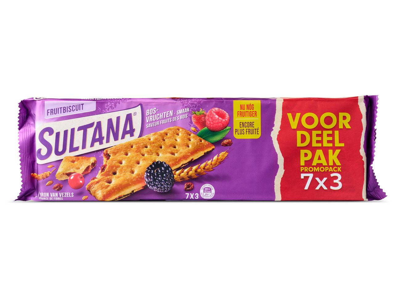 Sultana fruitbeschuit, bosvruchtensmaak: 7x3 promopak.