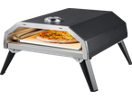 Cuptor de pizza cu o pizza proaspăt coaptă pe o piatră de pizza