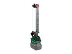 Cordless LED work light with a battery pack on a white background