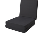 Livarno Folding Mattress in dark grey, partially folded into a chair position.