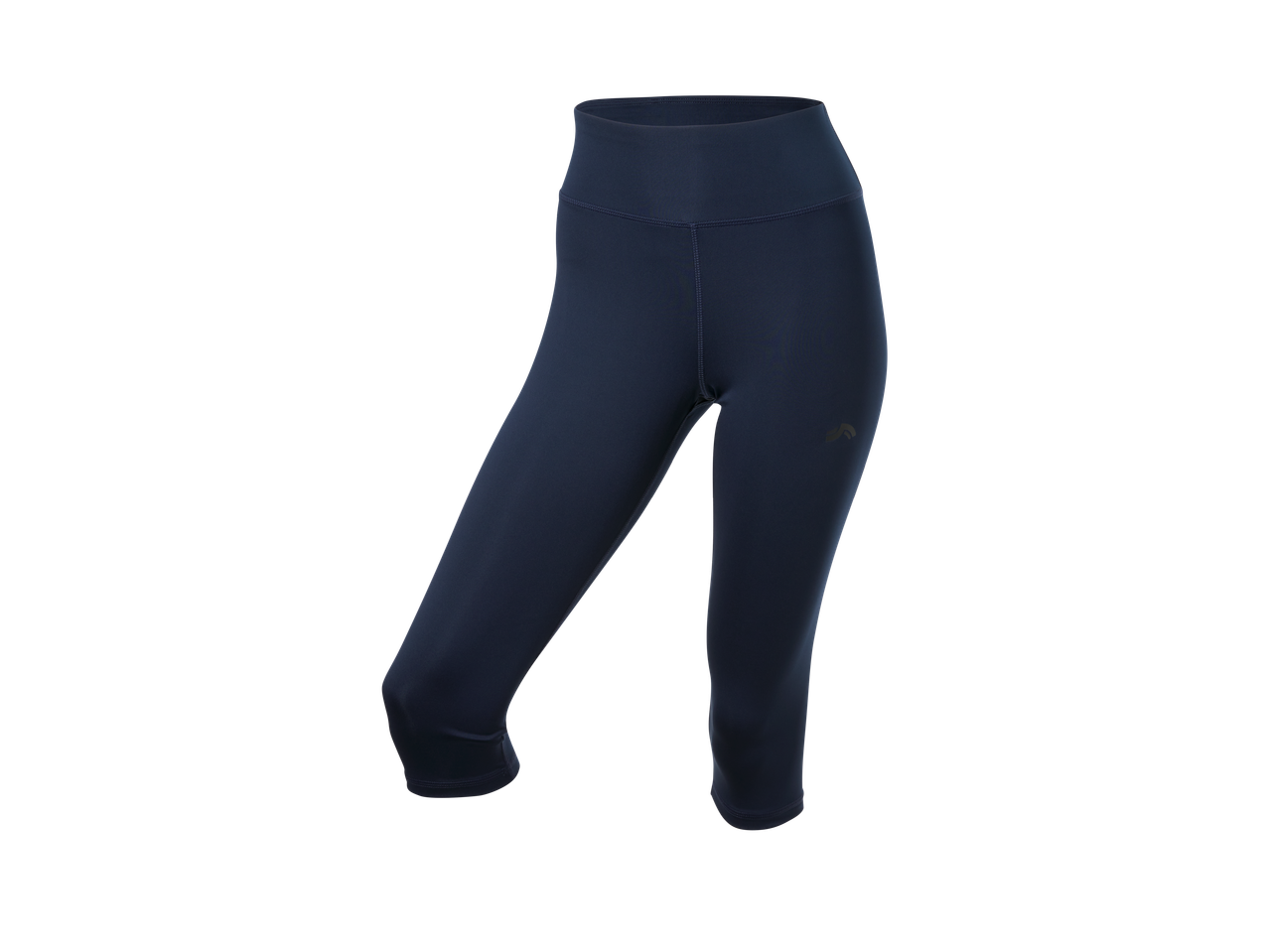 CRIVIT Ladies' Cropped Sports Leggings in dark blue, featuring a subtle logo.